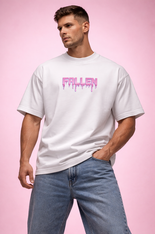 Fallen Tee — Oversized White T-Shirt