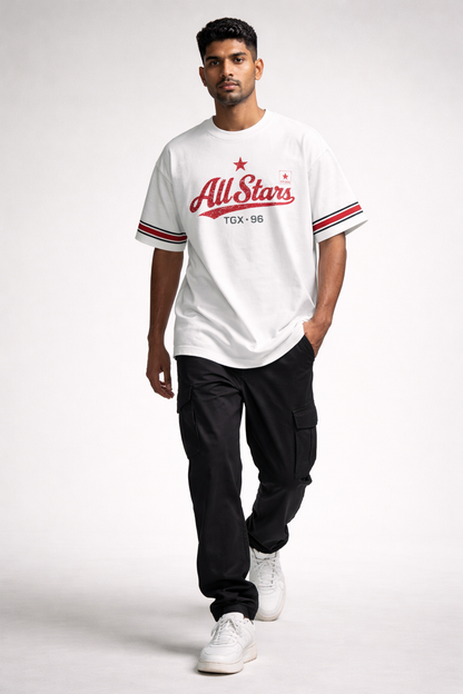 All Stars — Oversized White T-Shirt