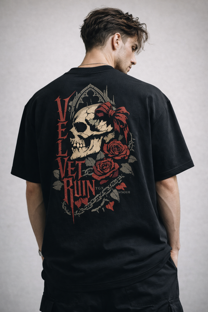 Velvet Ruin Oversized Tee — Black