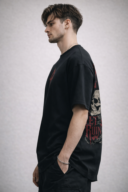 Velvet Ruin Oversized Tee — Black