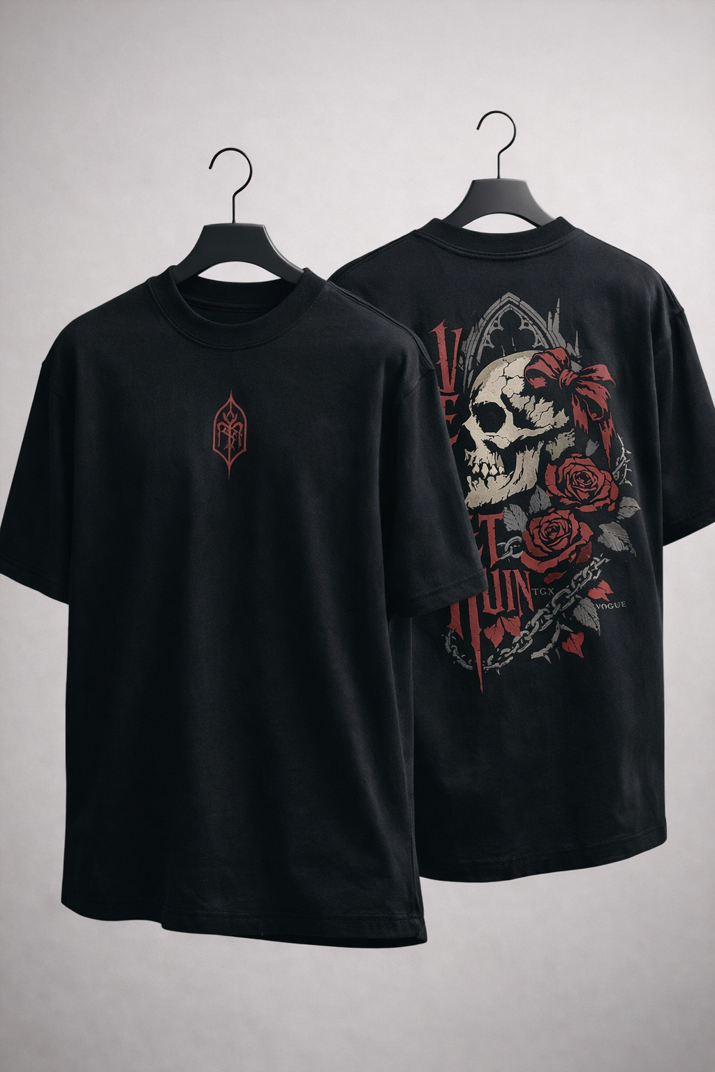 Velvet Ruin Oversized Tee — Black