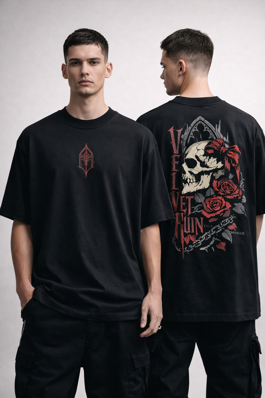 Velvet Ruin Oversized Tee — Black